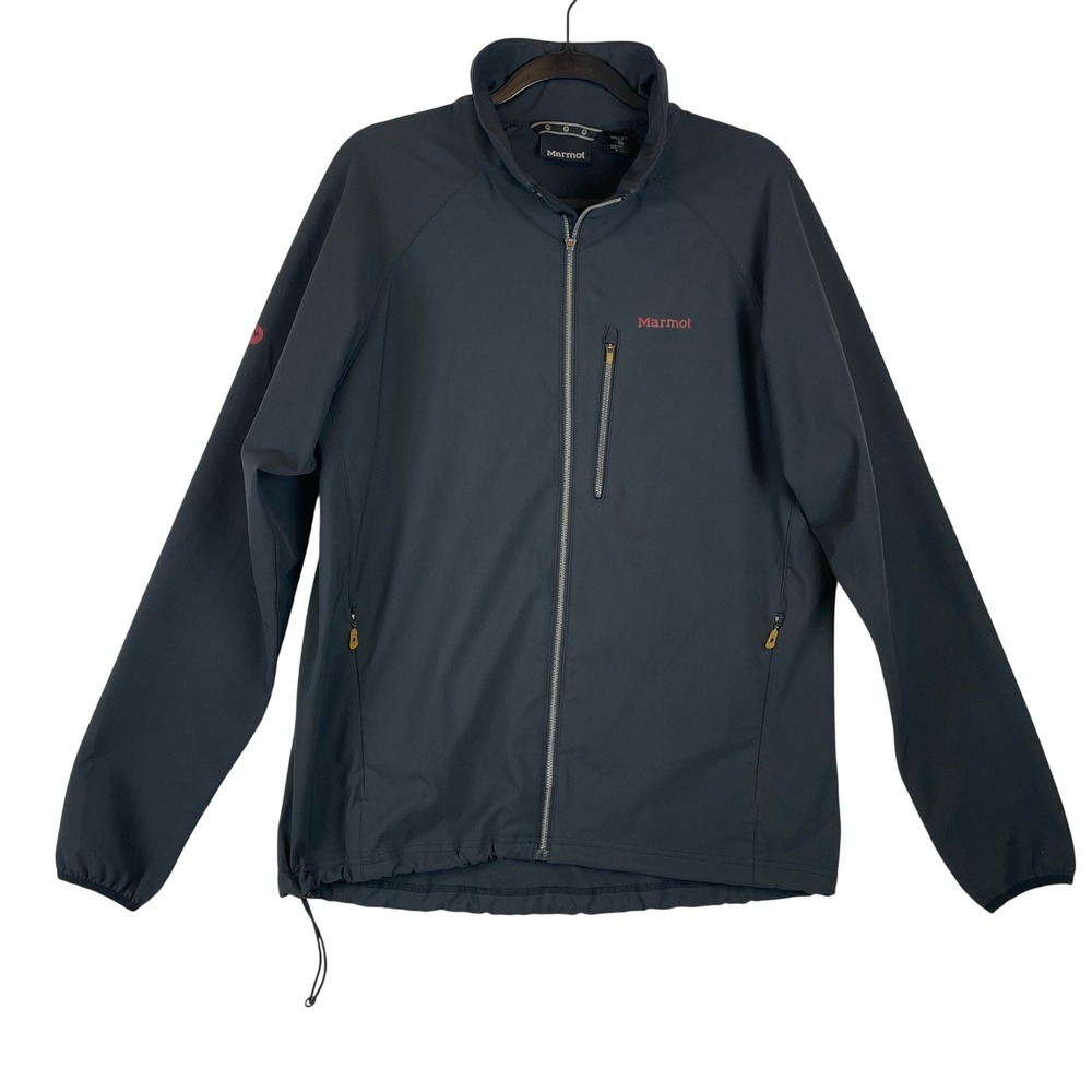 Marmot Mens XL Tempo Softshell Jacket Black Full Zip Breathable Hiking CC-394